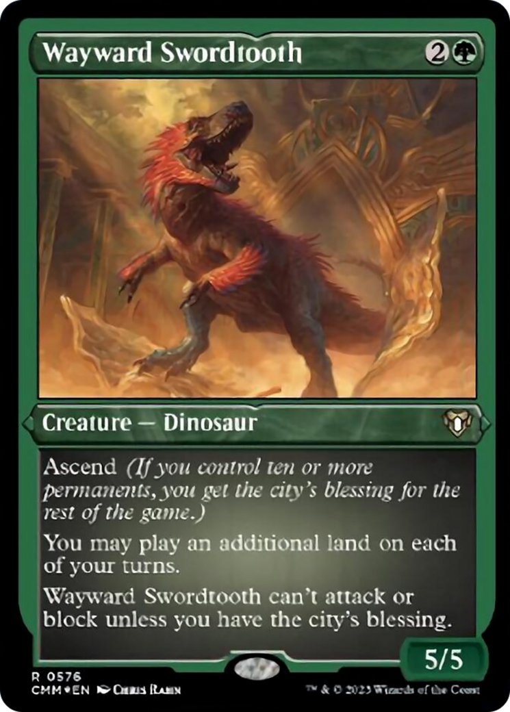 Wayward Swordtooth (Foil Etched) [Commander Masters] | Card Merchant Takapuna