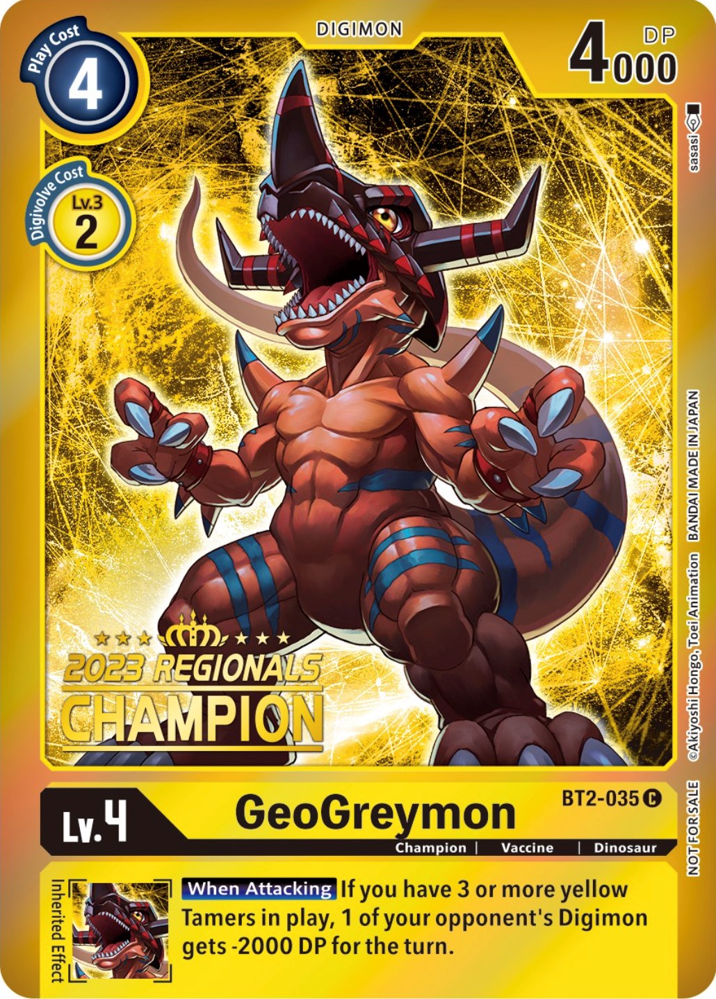 GeoGreymon [BT2-035] (2023 Regionals Champion) [Release Special Booster Promos] | Card Merchant Takapuna