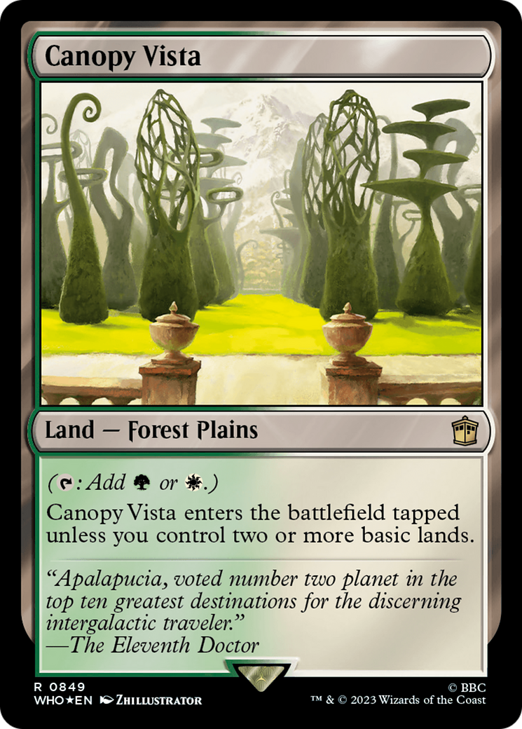 Canopy Vista (Surge Foil) [Doctor Who] | Card Merchant Takapuna