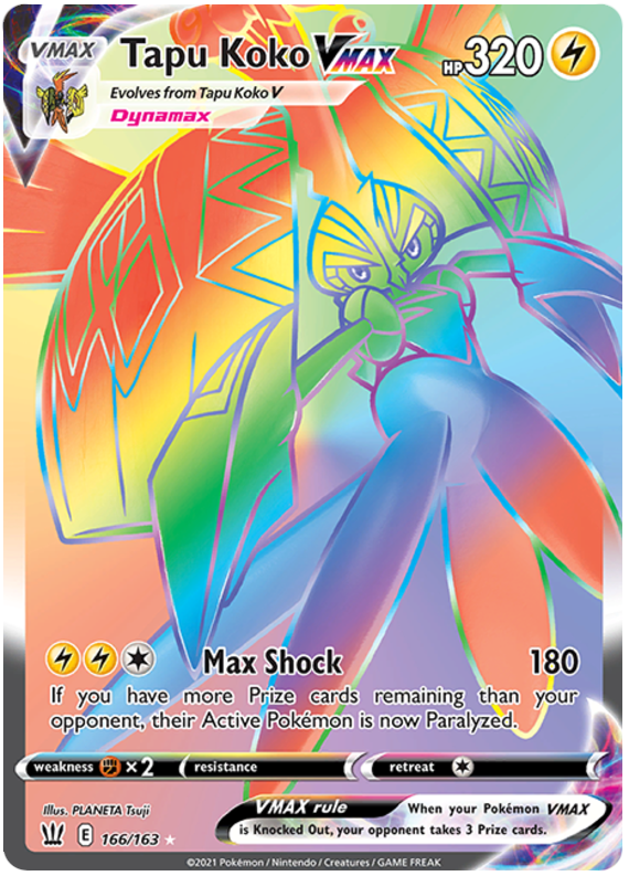 Tapu Koko VMAX (166/163) [Sword & Shield: Battle Styles] | Card Merchant Takapuna