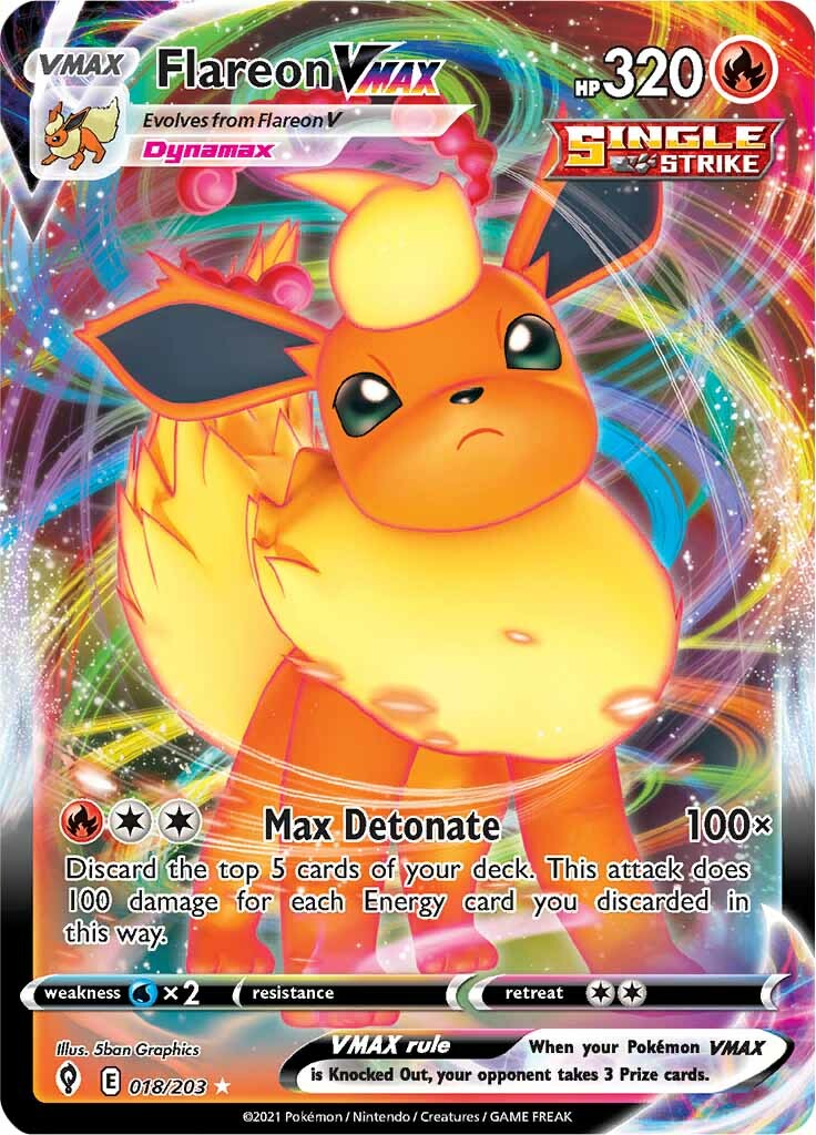 Flareon VMAX (018/203) [Sword & Shield: Evolving Skies] | Card Merchant Takapuna
