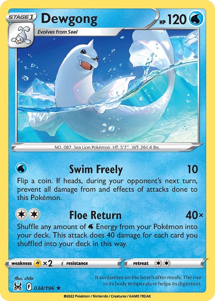 Dewgong (034/196) [Sword & Shield: Lost Origin] | Card Merchant Takapuna