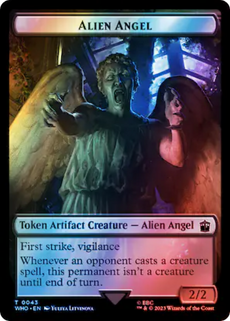 Alien Angel // Treasure (0063) Double-Sided Token (Surge Foil) [Doctor Who Tokens] | Card Merchant Takapuna