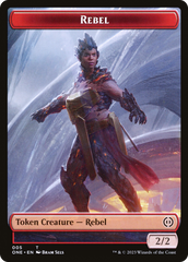 Rebel // The Hollow Sentinel Double-Sided Token [Phyrexia: All Will Be One Tokens] | Card Merchant Takapuna