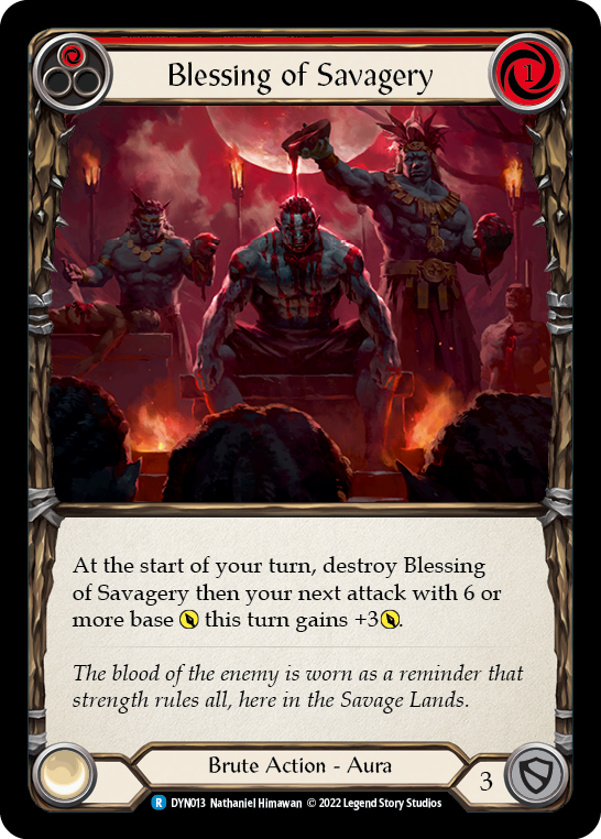 Blessing of Savagery (Red) [DYN013] (Dynasty) | Card Merchant Takapuna