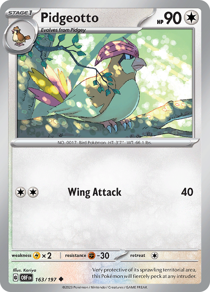 Pidgeotto (163/197) [Scarlet & Violet: Obsidian Flames] | Card Merchant Takapuna