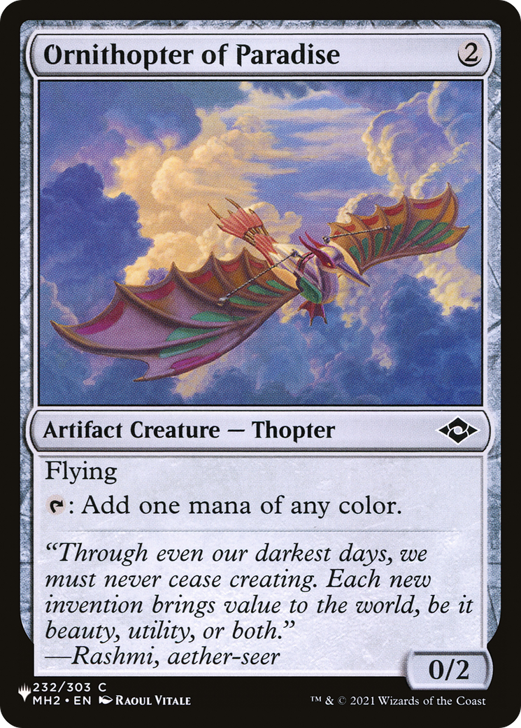 Ornithopter of Paradise [The List Reprints] | Card Merchant Takapuna