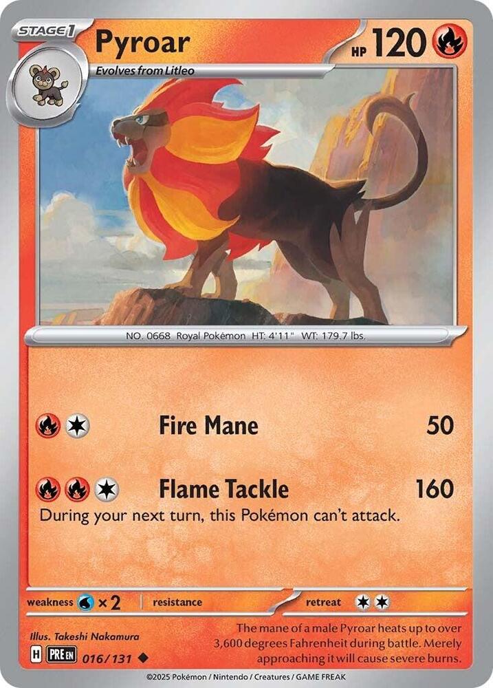 Pyroar (016/131) [Scarlet & Violet: Prismatic Evolutions] | Card Merchant Takapuna