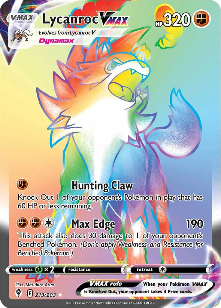 Lycanroc VMAX (213/203) [Sword & Shield: Evolving Skies] | Card Merchant Takapuna