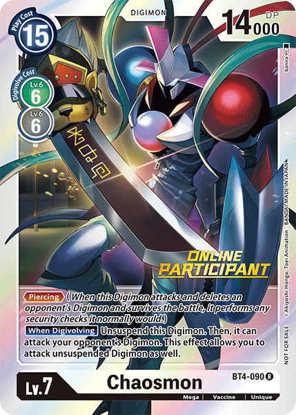 Chaosmon [BT4-090] (Online Participant) [Great Legend Promos] | Card Merchant Takapuna