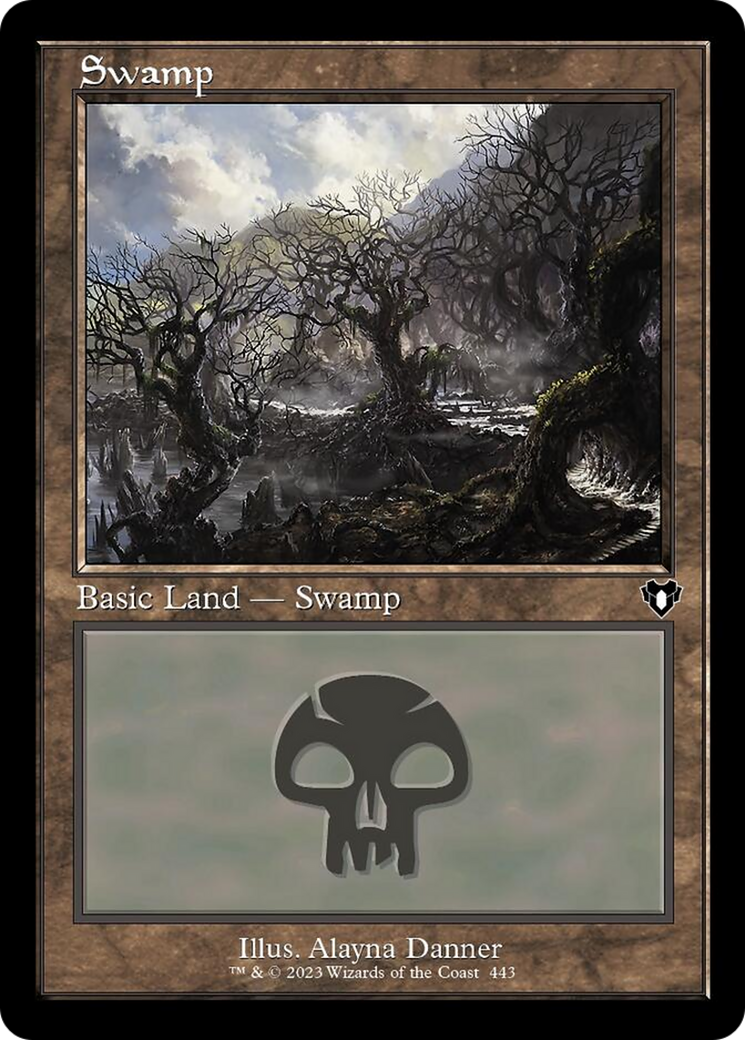 Swamp (443) (Retro) [Commander Masters] | Card Merchant Takapuna