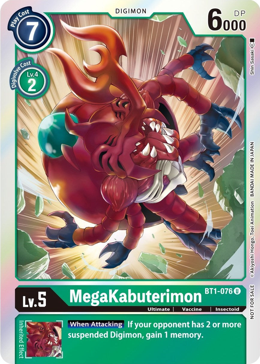 MegaKabuterimon [BT1-076] (Official Tournament Pack Vol. 6) [Release Special Booster Promos] | Card Merchant Takapuna