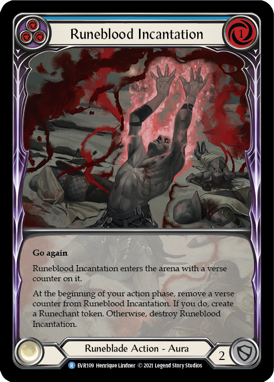 Runeblood Incantation (Blue) [EVR109] (Everfest)  1st Edition Extended Art Rainbow Foil | Card Merchant Takapuna