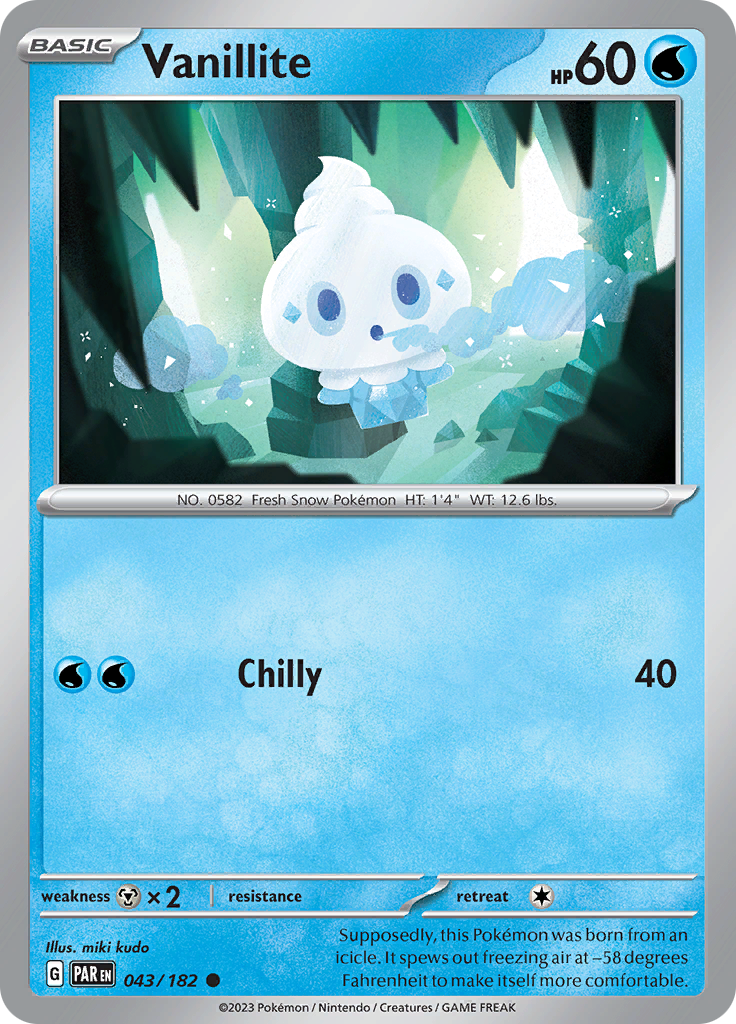 Vanillite (043/182) [Scarlet & Violet: Paradox Rift] | Card Merchant Takapuna