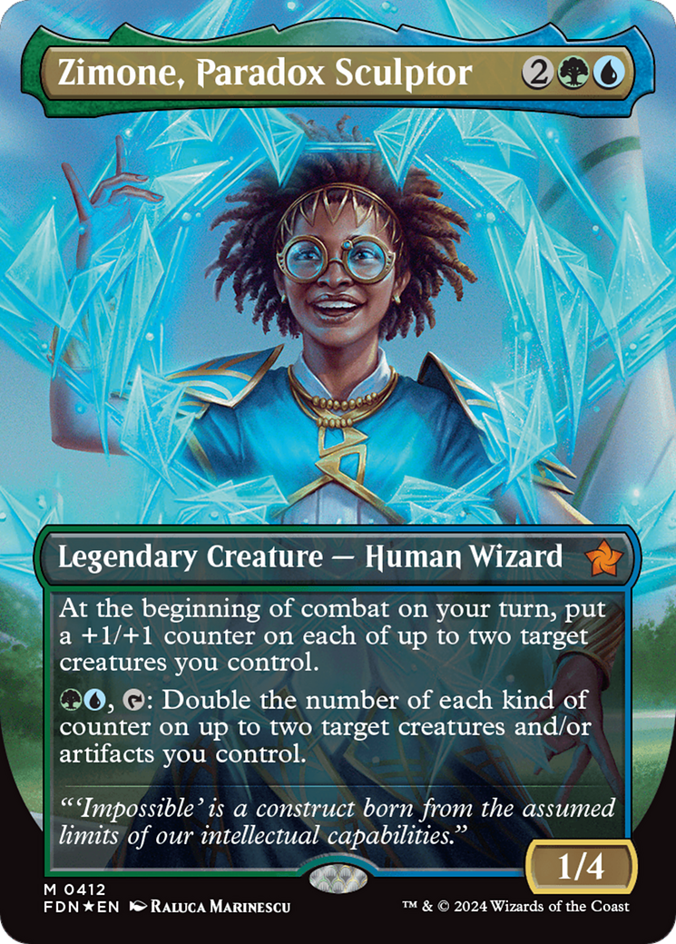 Zimone, Paradox Sculptor (Borderless) (Mana Foil) [Foundations] | Card Merchant Takapuna