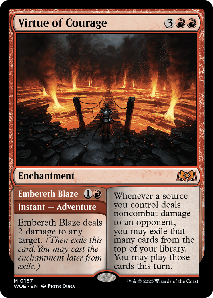 Virtue of Courage // Embereth Blaze [Wilds of Eldraine] | Card Merchant Takapuna