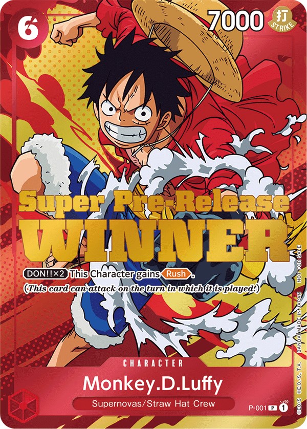 Monkey.D.Luffy (Super Pre-Release) [Winner] [One Piece Promotion Cards] | Card Merchant Takapuna