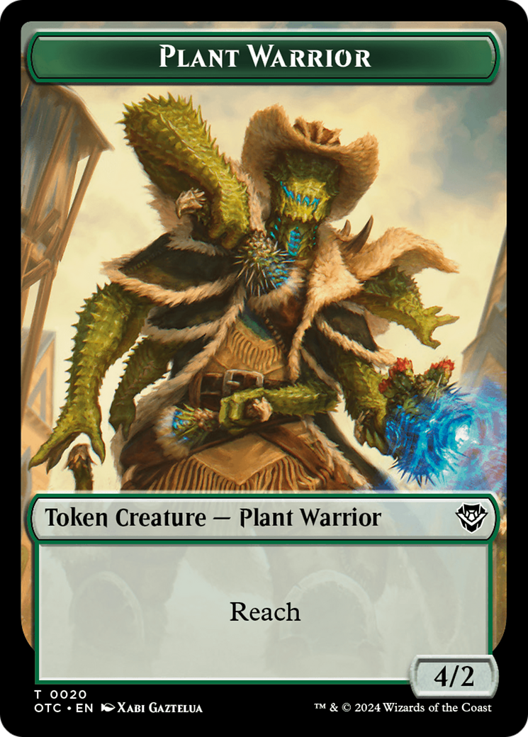 Plant Warrior // Treasure Double-Sided Token [Outlaws of Thunder Junction Commander Tokens] | Card Merchant Takapuna