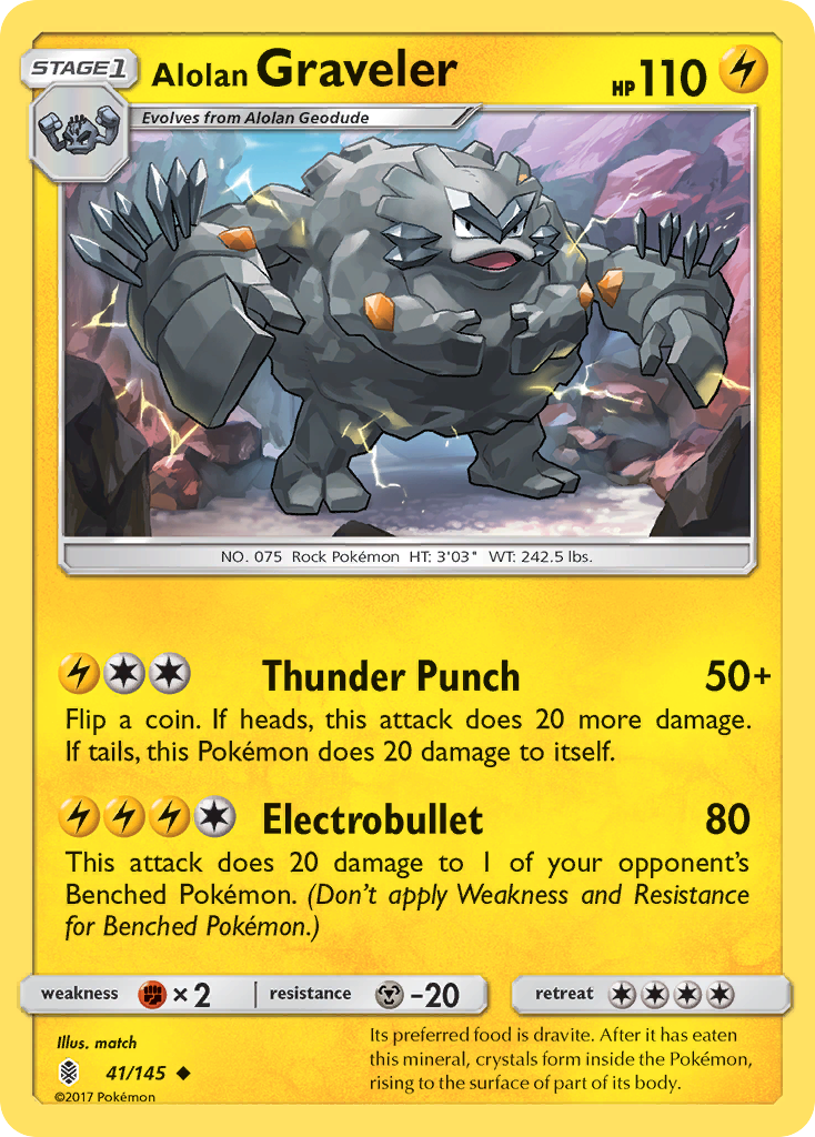 Alolan Graveler (41/145) [Sun & Moon: Guardians Rising] | Card Merchant Takapuna