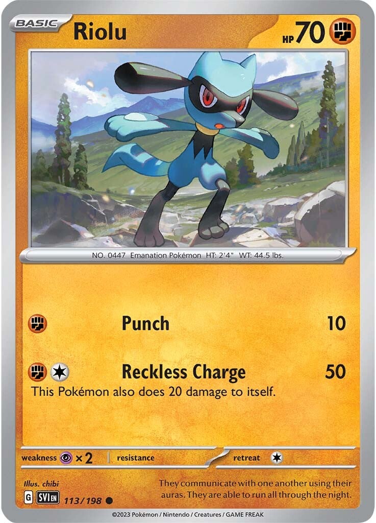 Riolu (113/198) [Scarlet & Violet: Base Set] | Card Merchant Takapuna