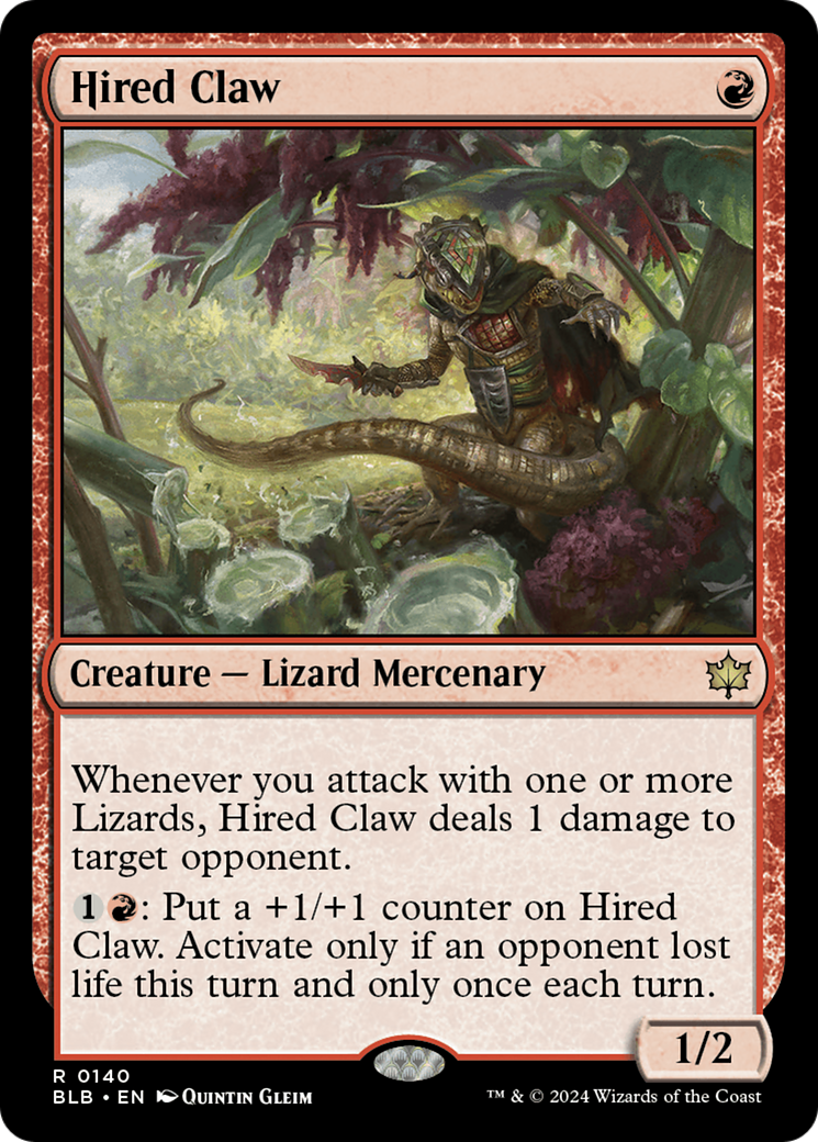 Hired Claw [Bloomburrow] | Card Merchant Takapuna