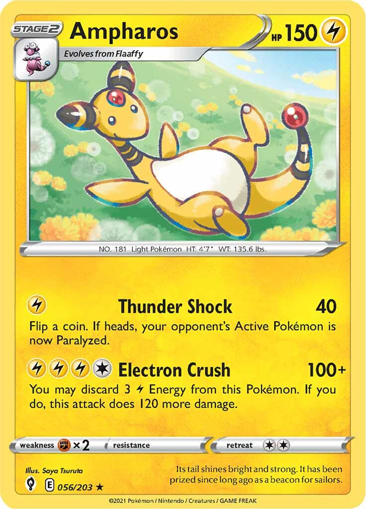 Ampharos (056/203) [Sword & Shield: Evolving Skies] | Card Merchant Takapuna