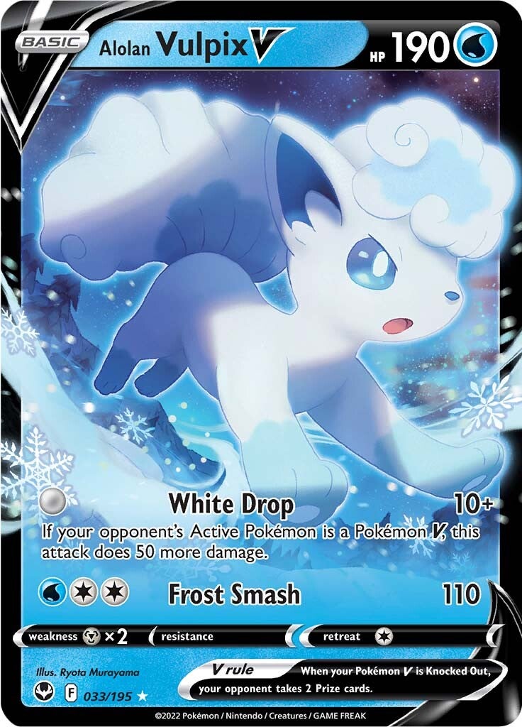 Alolan Vulpix V (033/195) [Sword & Shield: Silver Tempest] | Card Merchant Takapuna