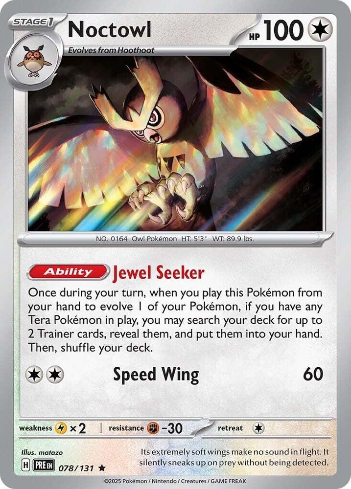 Noctowl (078/131) [Scarlet & Violet: Prismatic Evolutions] | Card Merchant Takapuna