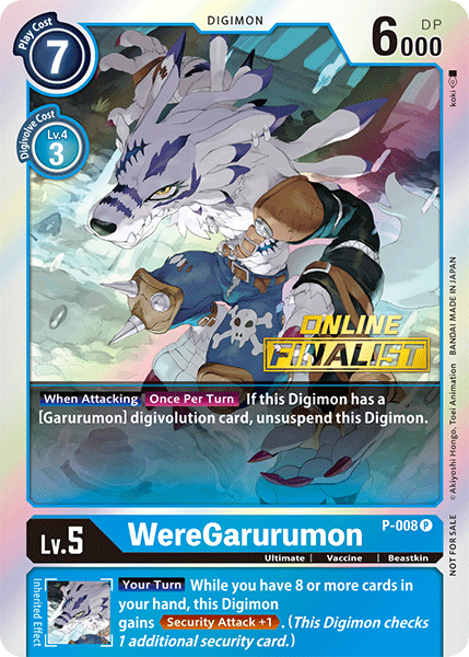 WereGarurumon [P-008] (Online Regional - Finalist) [Promotional Cards] | Card Merchant Takapuna