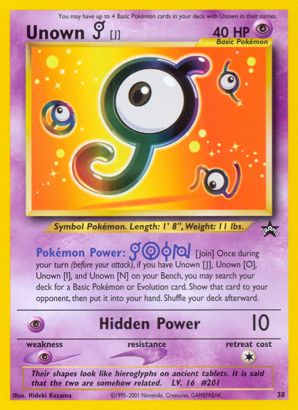 Unown [J] (38) [Wizards of the Coast: Black Star Promos] | Card Merchant Takapuna