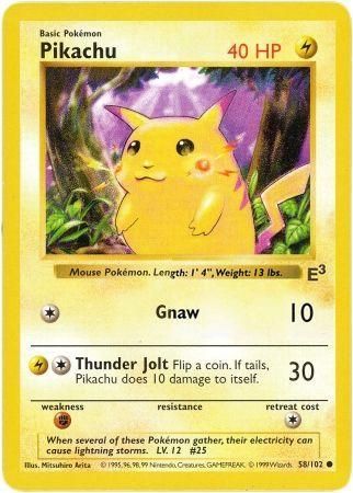 Pikachu (58/102) (E3 Stamped Promo with Red Cheeks) [Miscellaneous Cards] | Card Merchant Takapuna