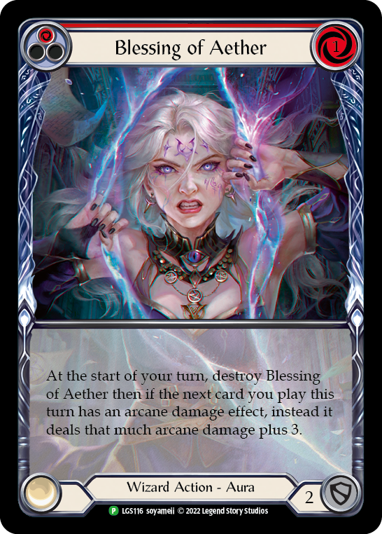 Blessing of Aether (Red) [LGS116] (Promo)  Rainbow Foil | Card Merchant Takapuna