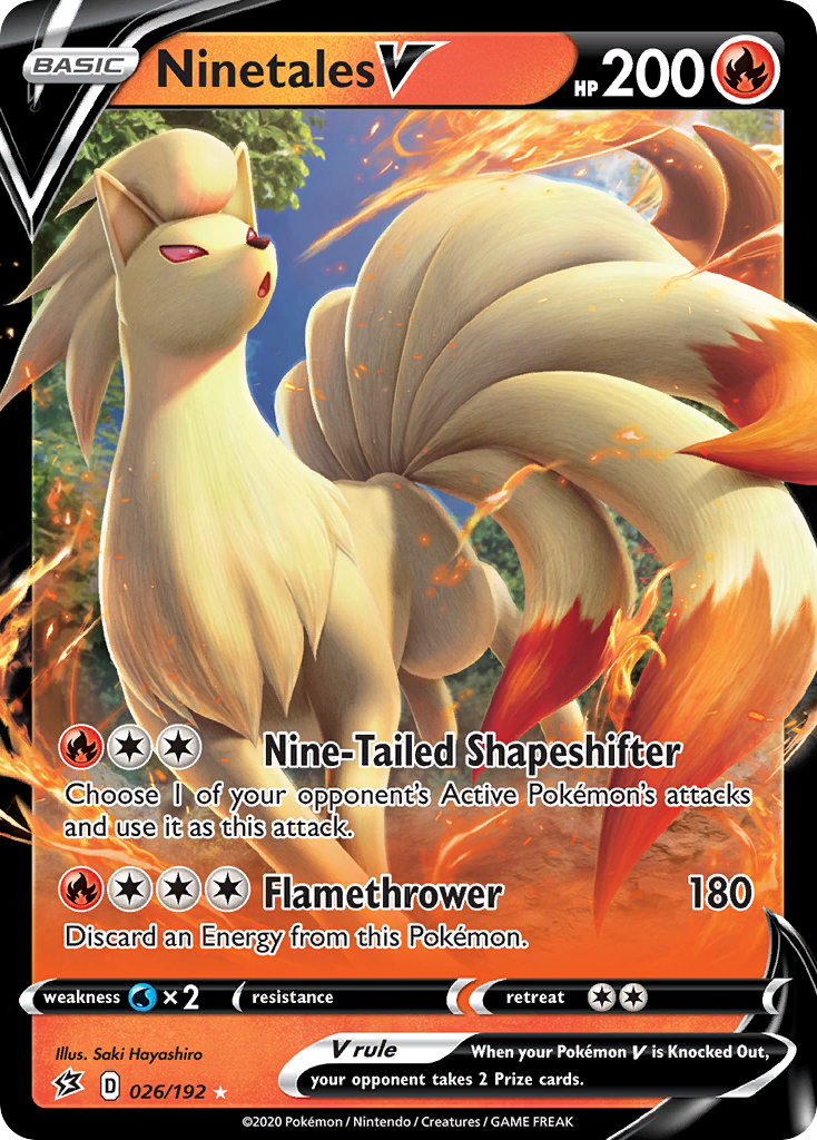 Ninetales V (026/192) [Sword & Shield: Rebel Clash] | Card Merchant Takapuna