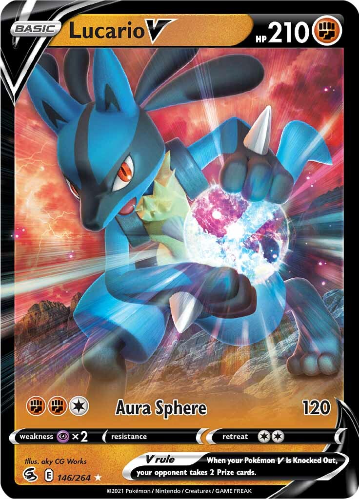 Lucario V (146/264) (Jumbo Card) [Sword & Shield: Fusion Strike] | Card Merchant Takapuna