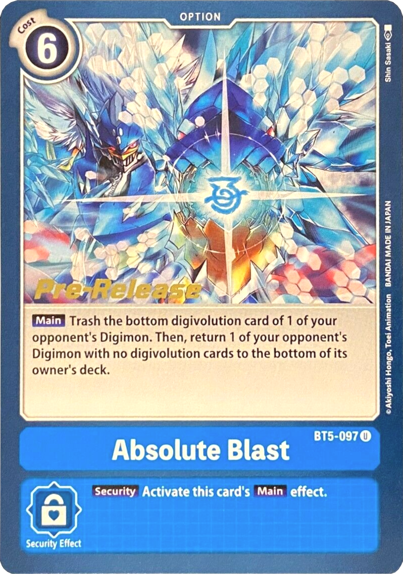 Absolute Blast [BT5-097] [Battle of Omni Pre-Release Promos] | Card Merchant Takapuna