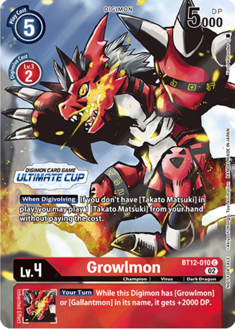 Growlmon [BT12-010] (Ultimate Cup) [Across Time Promos] | Card Merchant Takapuna