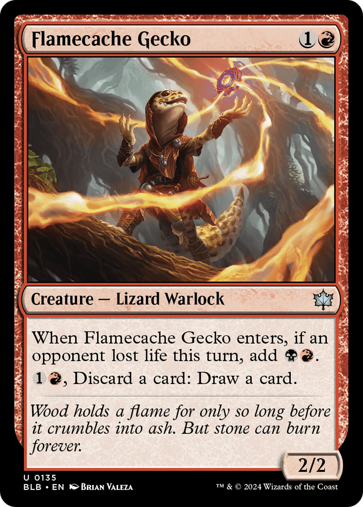 Flamecache Gecko [Bloomburrow] | Card Merchant Takapuna