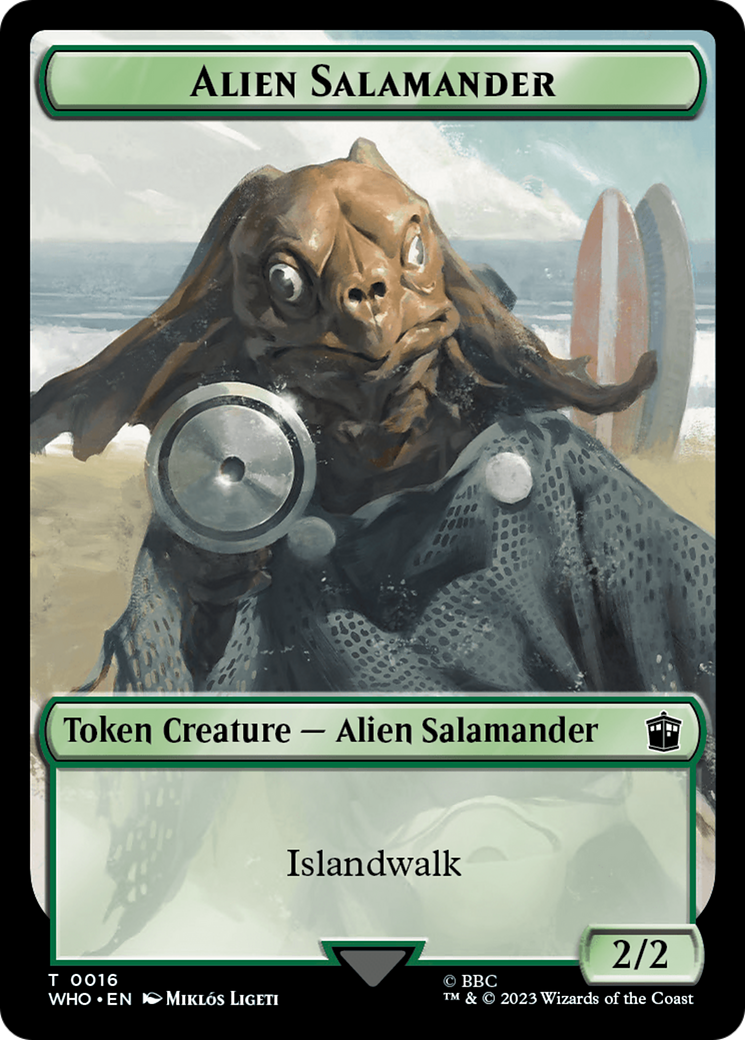 Alien Salamander // Mutant Double-Sided Token [Doctor Who Tokens] | Card Merchant Takapuna