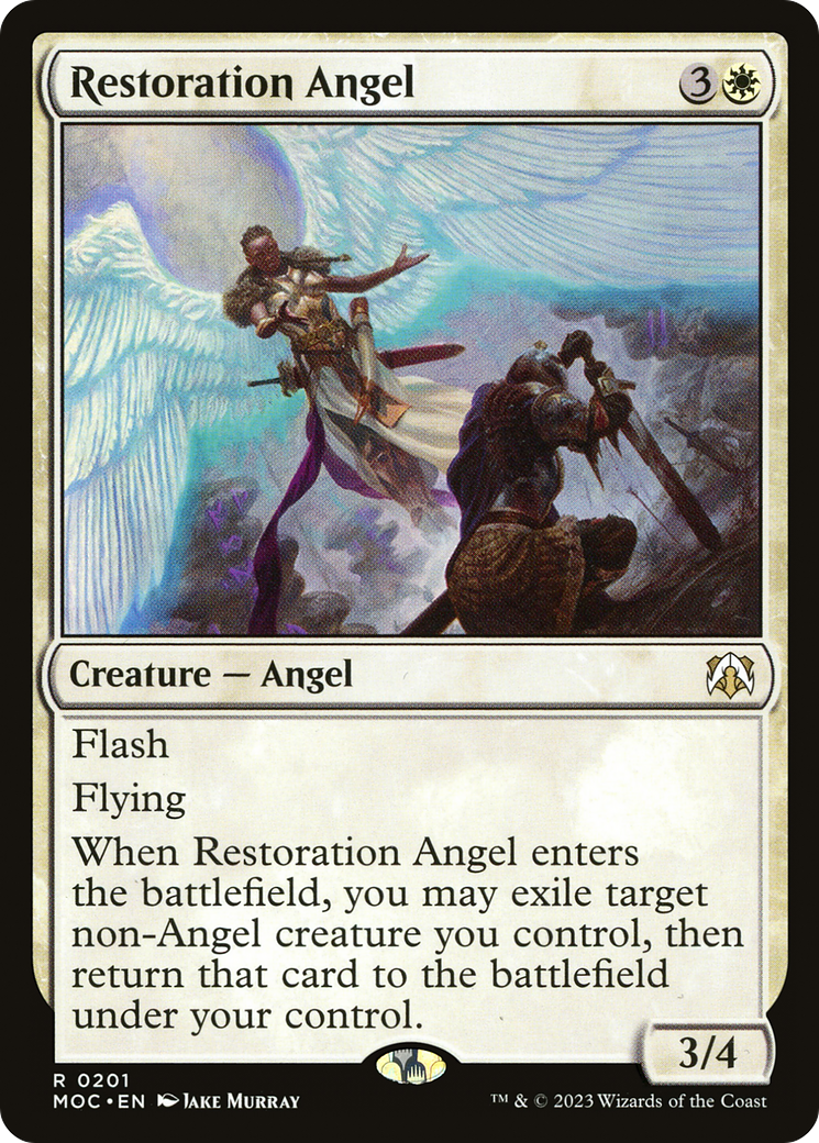 Restoration Angel [March of the Machine Commander] | Card Merchant Takapuna