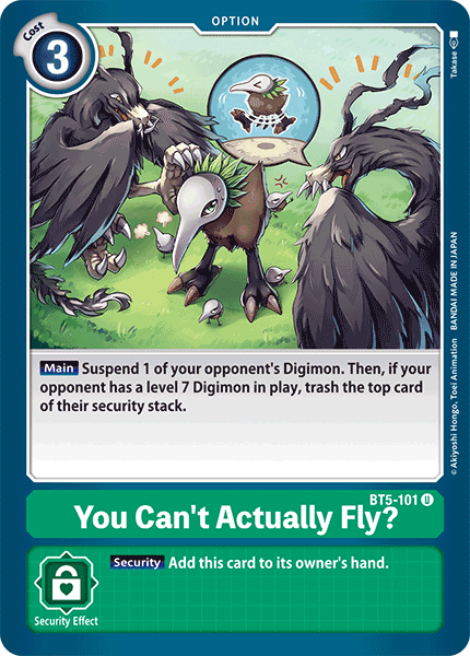 You Can't Actually Fly? [BT5-101] [Battle of Omni] | Card Merchant Takapuna