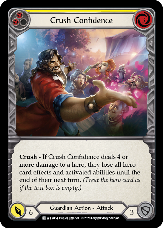 Crush Confidence (Yellow) [U-WTR064] (Welcome to Rathe Unlimited)  Unlimited Rainbow Foil | Card Merchant Takapuna