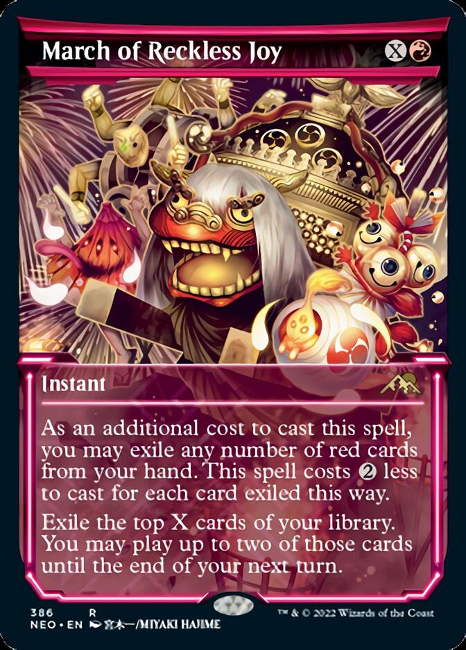 March of Reckless Joy (Showcase Soft Glow) [Kamigawa: Neon Dynasty] | Card Merchant Takapuna