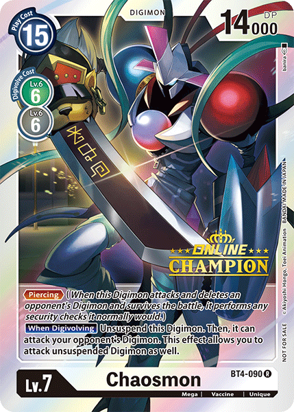 Chaosmon [BT4-090] (Online Champion) [Great Legend Promos] | Card Merchant Takapuna