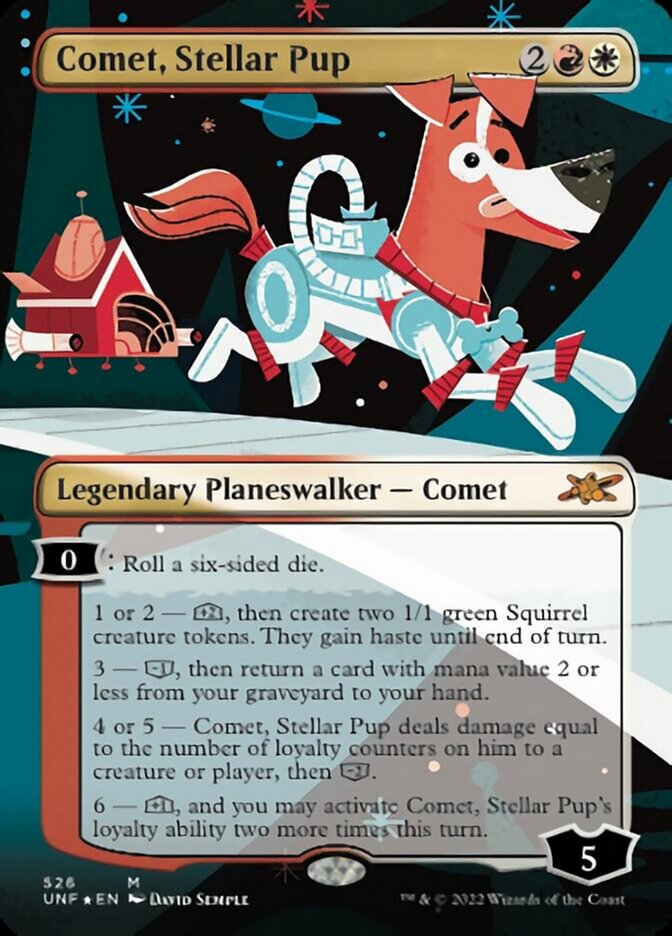 Comet, Stellar Pup (Borderless) (Galaxy Foil) [Unfinity] | Card Merchant Takapuna