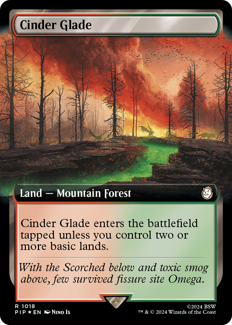 Cinder Glade (Extended Art) (Surge Foil) [Fallout] | Card Merchant Takapuna