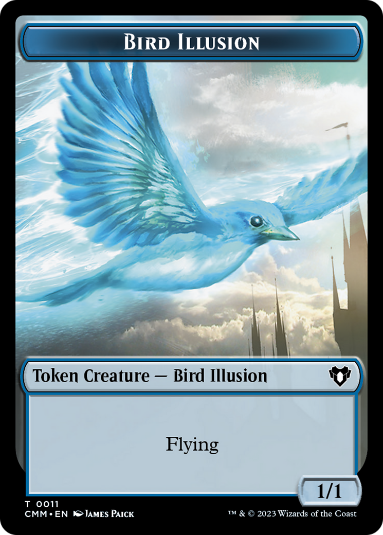 Bird // Bird Illusion Double-Sided Token [Commander Masters Tokens] | Card Merchant Takapuna