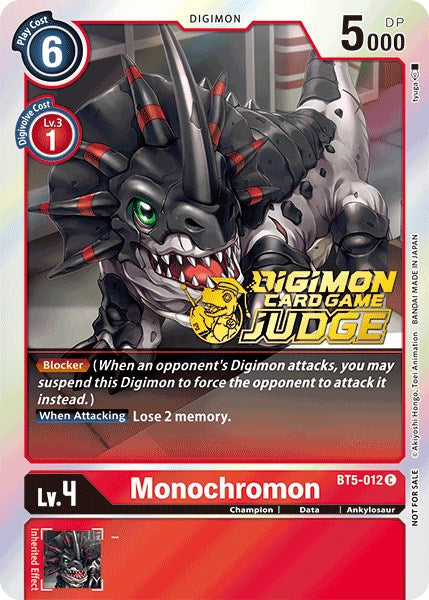 Monochromon [BT5-012] (Judge Pack 1) [Battle of Omni Promos] | Card Merchant Takapuna