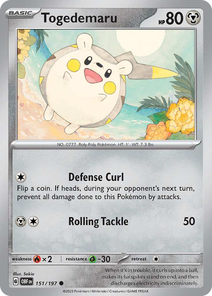 Togedemaru (151/197) [Scarlet & Violet: Obsidian Flames] | Card Merchant Takapuna