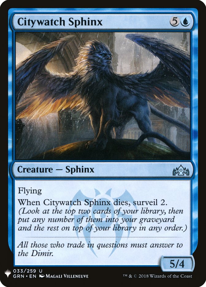 Citywatch Sphinx [Mystery Booster] | Card Merchant Takapuna