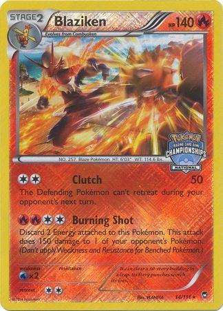 Blaziken (14/111) (National Championship Promo) [XY: Furious Fists] | Card Merchant Takapuna